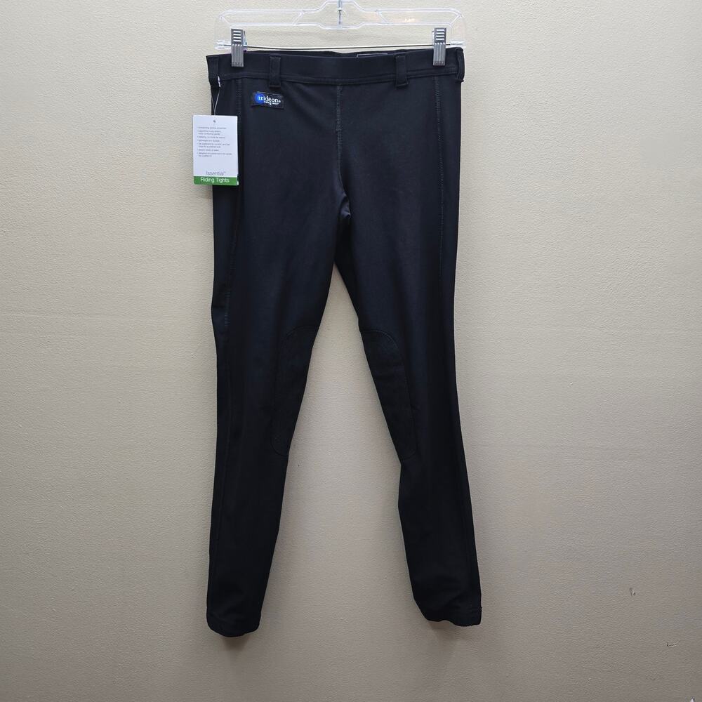 Irideon NWT Kids Issential Tights Breeches Knee Patch Pull On Riding Black SZ XL